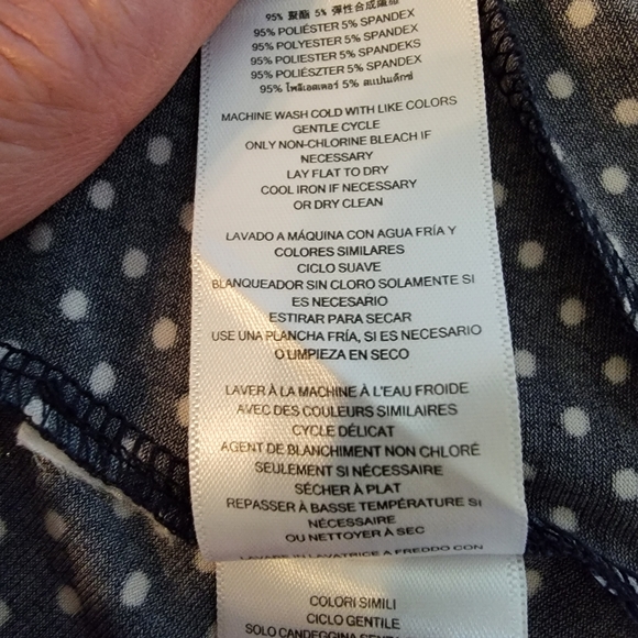 Michael Kors Black with White Polka Dot Dress with Shark-bite Hem Women's Size M - Picture 10 of 15